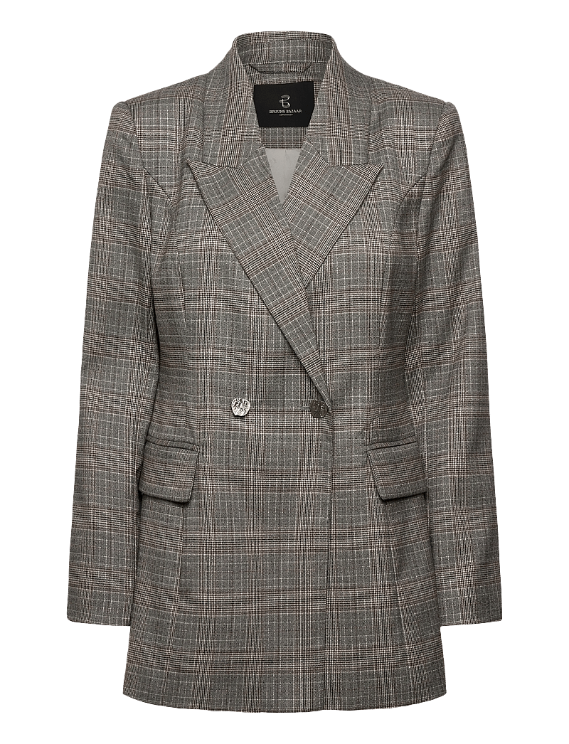 Bruuns Bazaar - IpomoeaBBTuxana blazer - double breasted blazers - brown check - 1