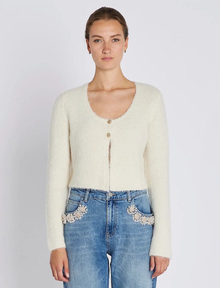 Bruuns Bazaar - SyringaBBErika knit bolero - cardigans - snow white - 0
