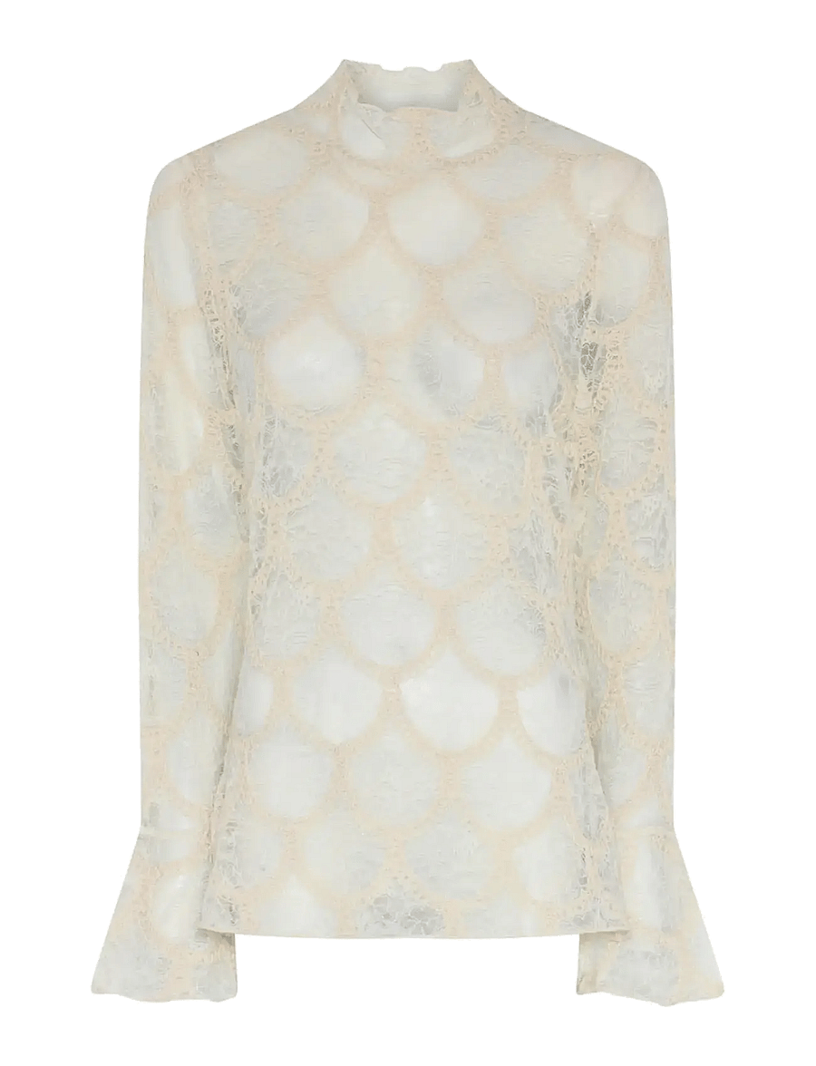 Bruuns Bazaar - DeodaraBBSuzi blouse - pikkade varrukatega pluusid - cream - 1