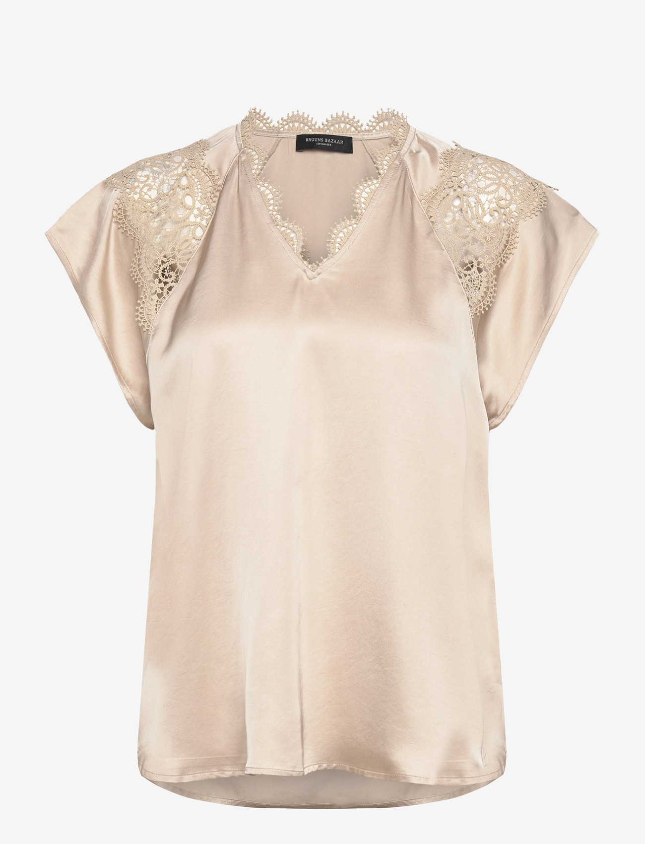 Bruuns Bazaar - WeckiaBBSynje blouse - kurzämlige blusen - beige - 0