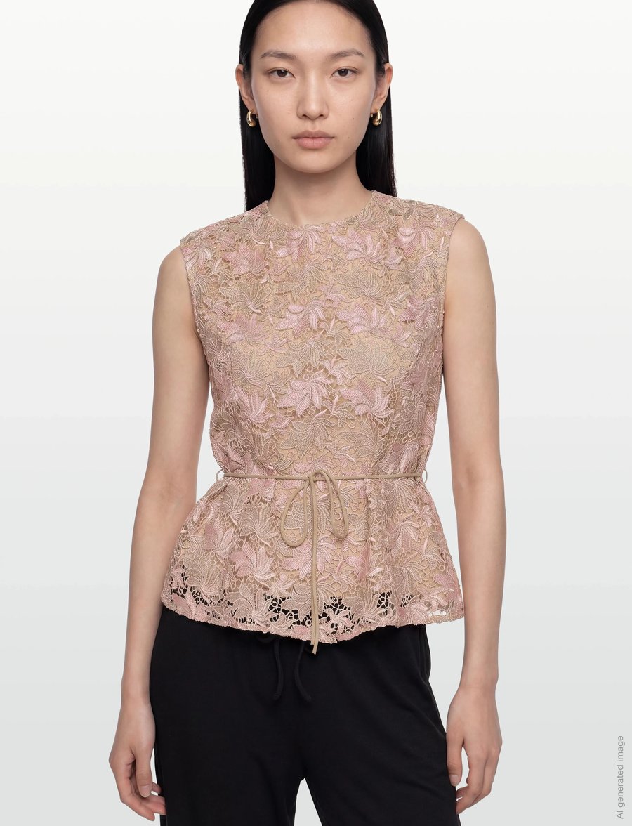 Bruuns Bazaar - AdonidaBBOriia blouse - palaidinės be rankovių - rose gold flower - 3