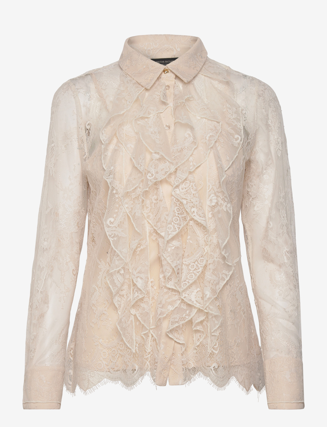 Bruuns Bazaar - JuaniaBBDaisa shirt - långärmade blusar - white sand - 0