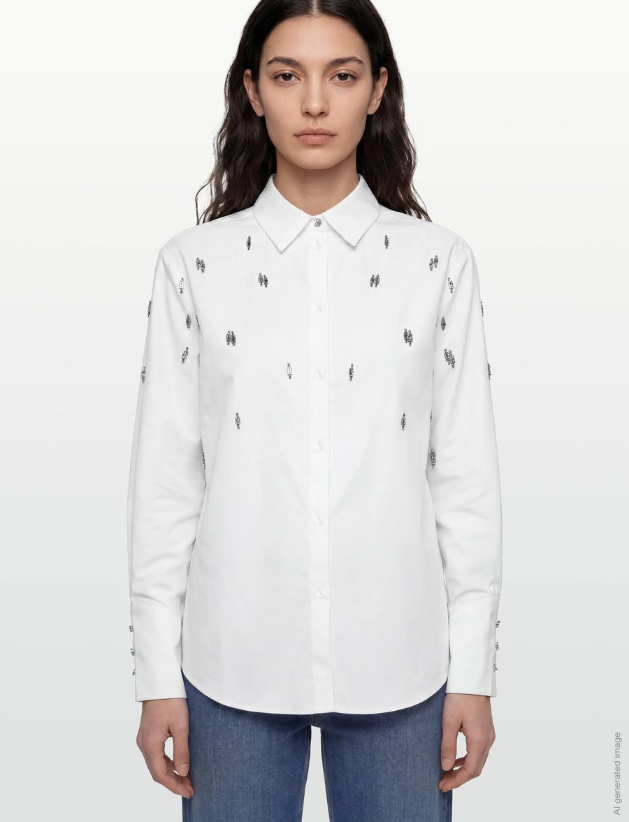 Bruuns Bazaar - ChrissiBBZinne shirt - pikkade varrukatega särgid - snow white - 3