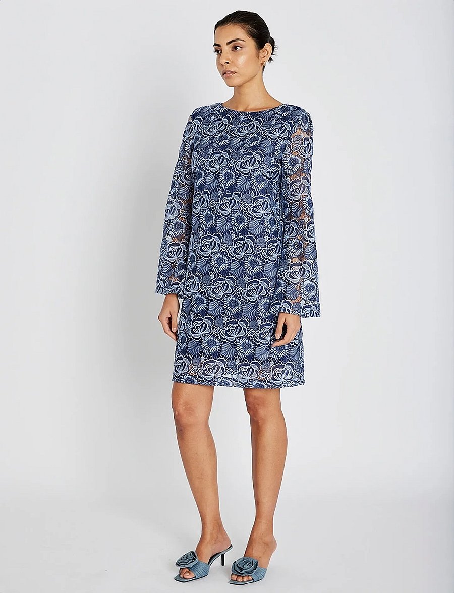 Bruuns Bazaar - MauritiaBBLucille dress - midikleidid - blue flower - 0