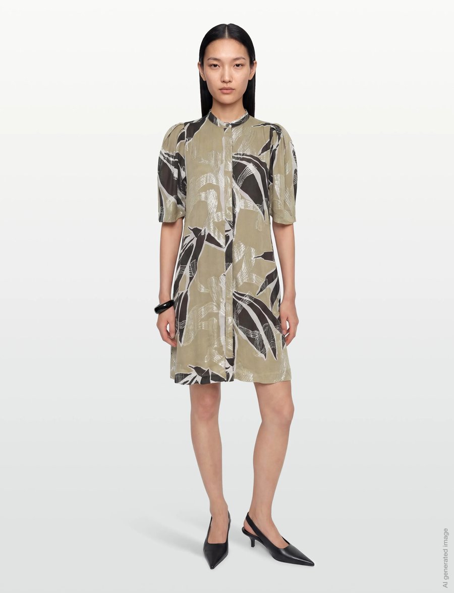 Bruuns Bazaar - SommiBBDiega dress - särkkleidid - leaves artwork - 0