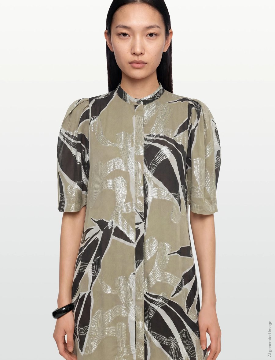 Bruuns Bazaar - SommiBBDiega dress - särkkleidid - leaves artwork - 3