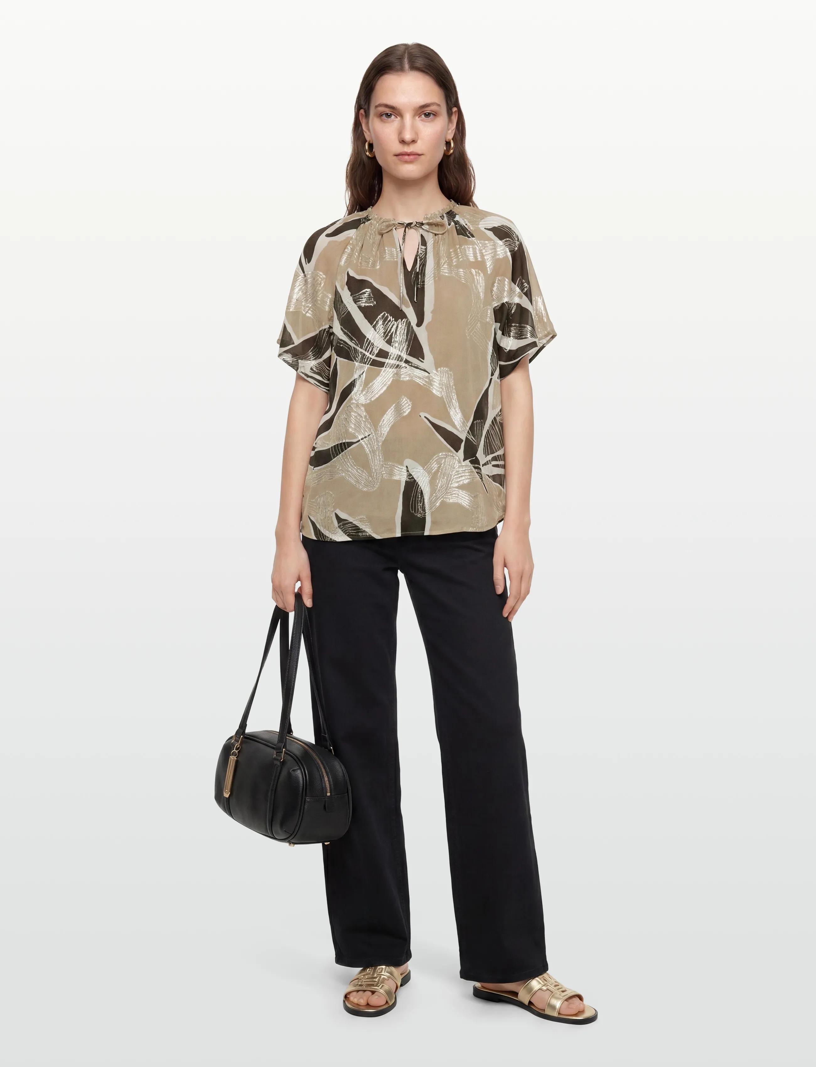 Bruuns Bazaar Sommibbkarly Blouse, 40, Blouses, Beige - Short-sleeved, Frauen