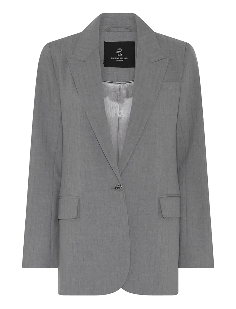 Bruuns Bazaar - LataniaBBFrida blazer - enkelknäppta kavajer - grey - 1