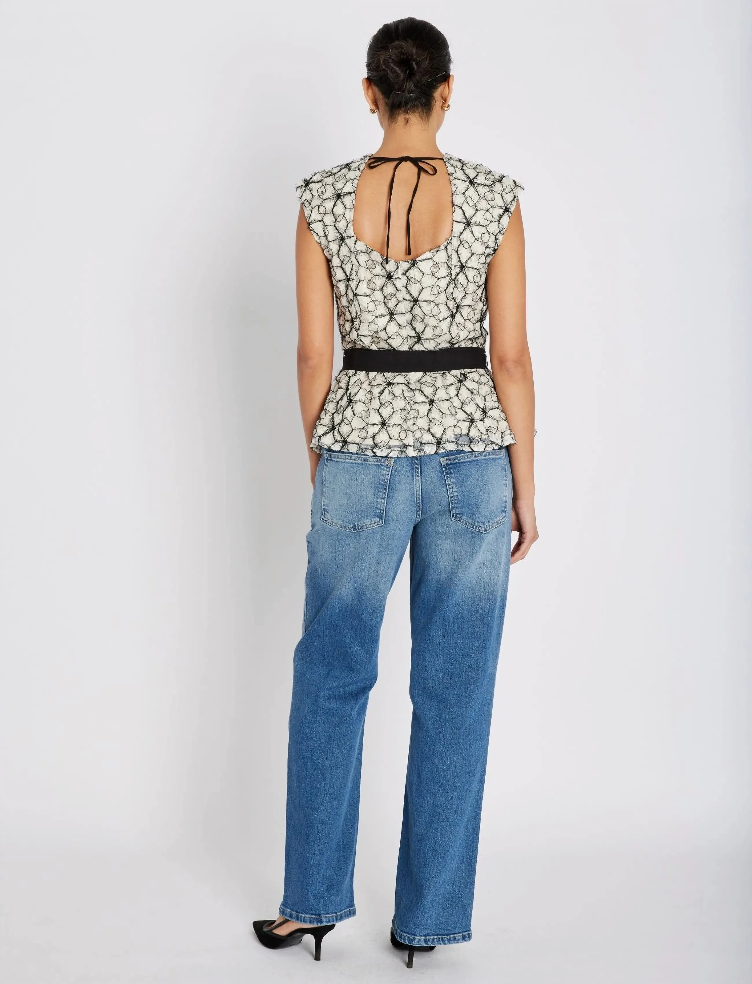 Bruuns Bazaar - ManicariaBBOriia blouse - Ærmeløse bluser - cream / black - 3