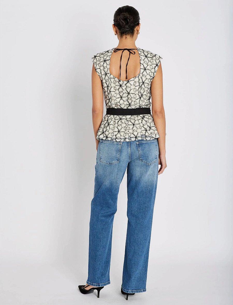 Bruuns Bazaar - ManicariaBBOriia blouse - Ærmeløse bluser - cream / black - 3