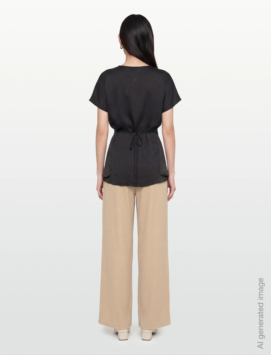 Bruuns Bazaar - AcaraBBVelma blouse - kortärmade blusar - black - 4