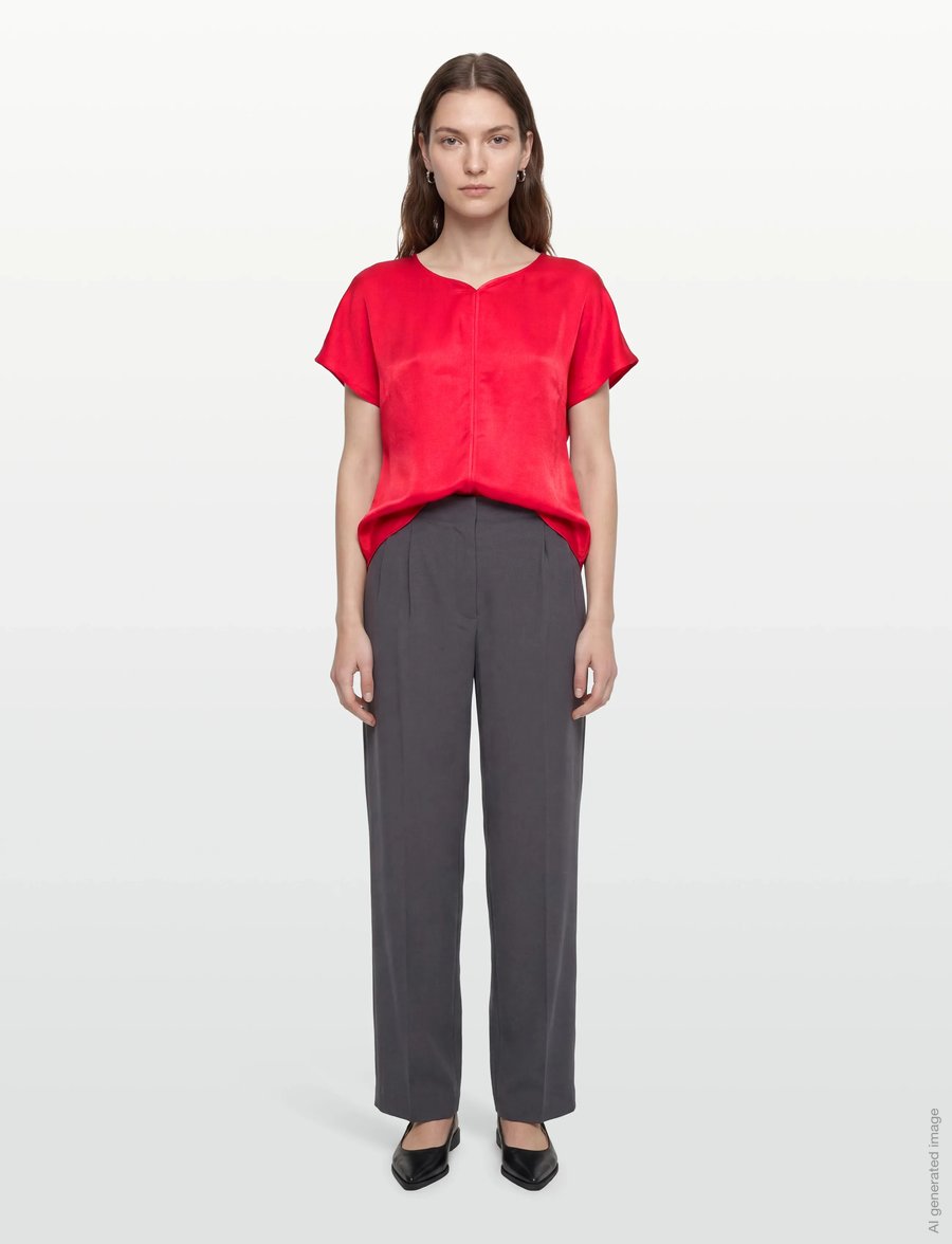 Bruuns Bazaar - AcaraBBZazia blouse - blouses met korte mouwen - true red - 0
