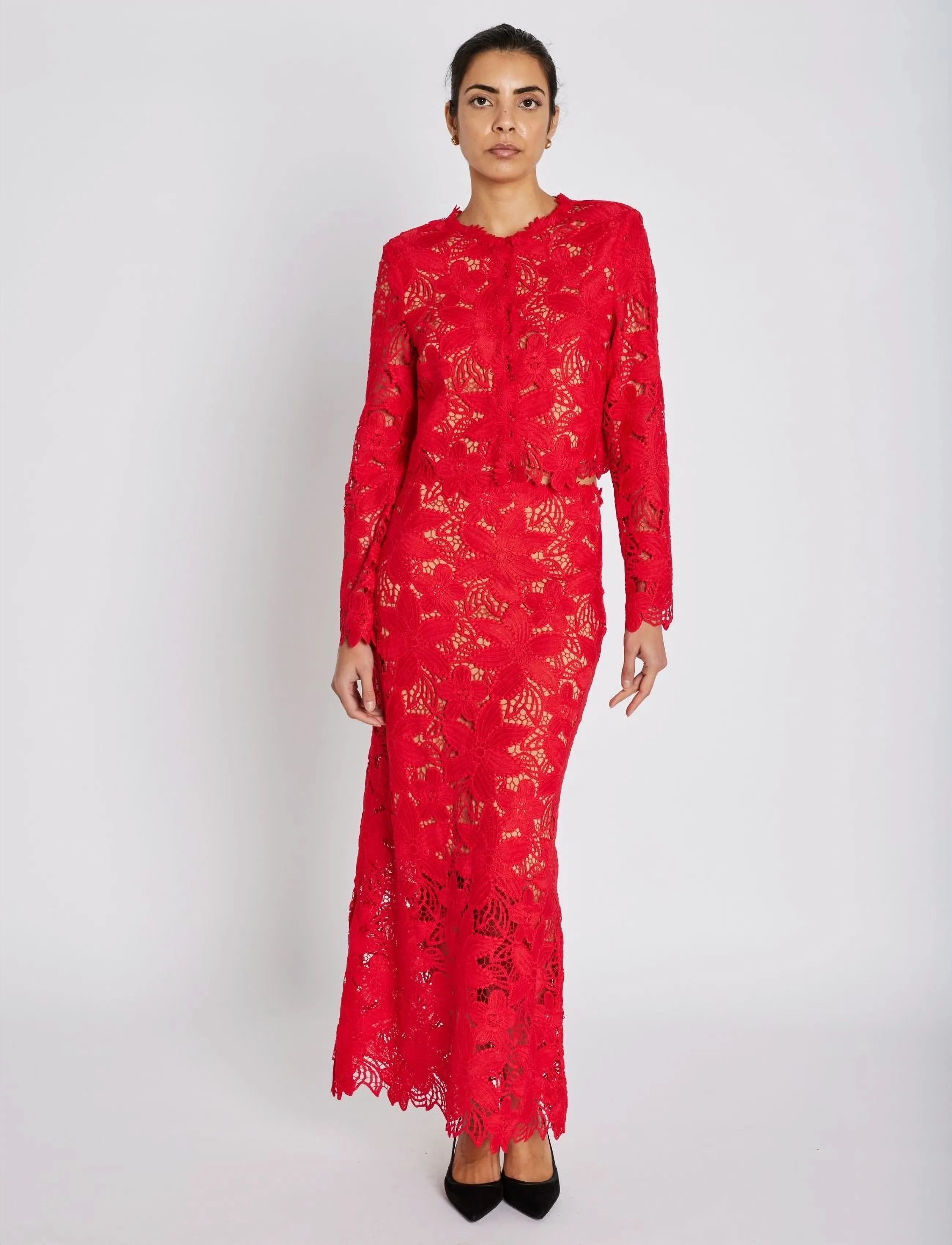 Bruuns Bazaar NypaBBJoani skirt - Midi-Röcke - TRUE RED / red