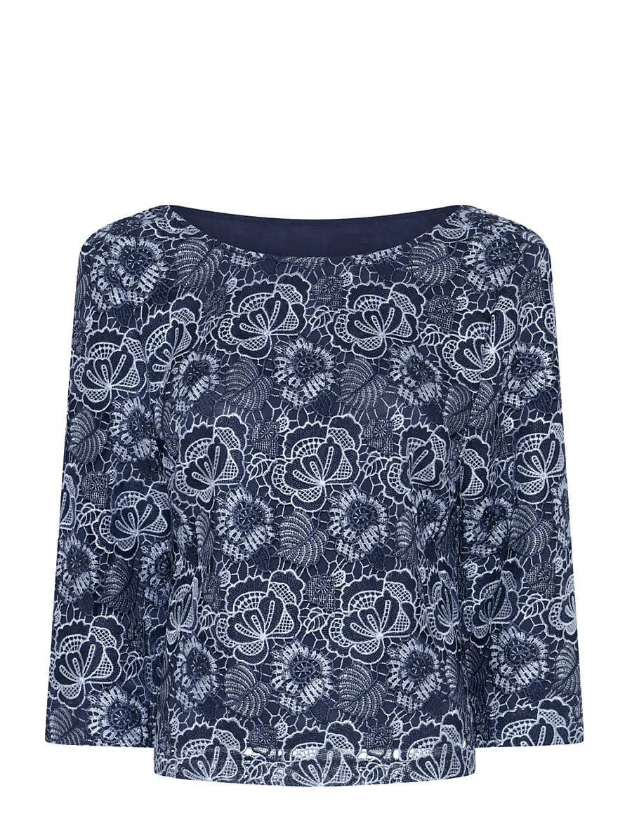 Bruuns Bazaar - MauritiaBBIgnara blouse - langærmede bluser - blue flower - 1