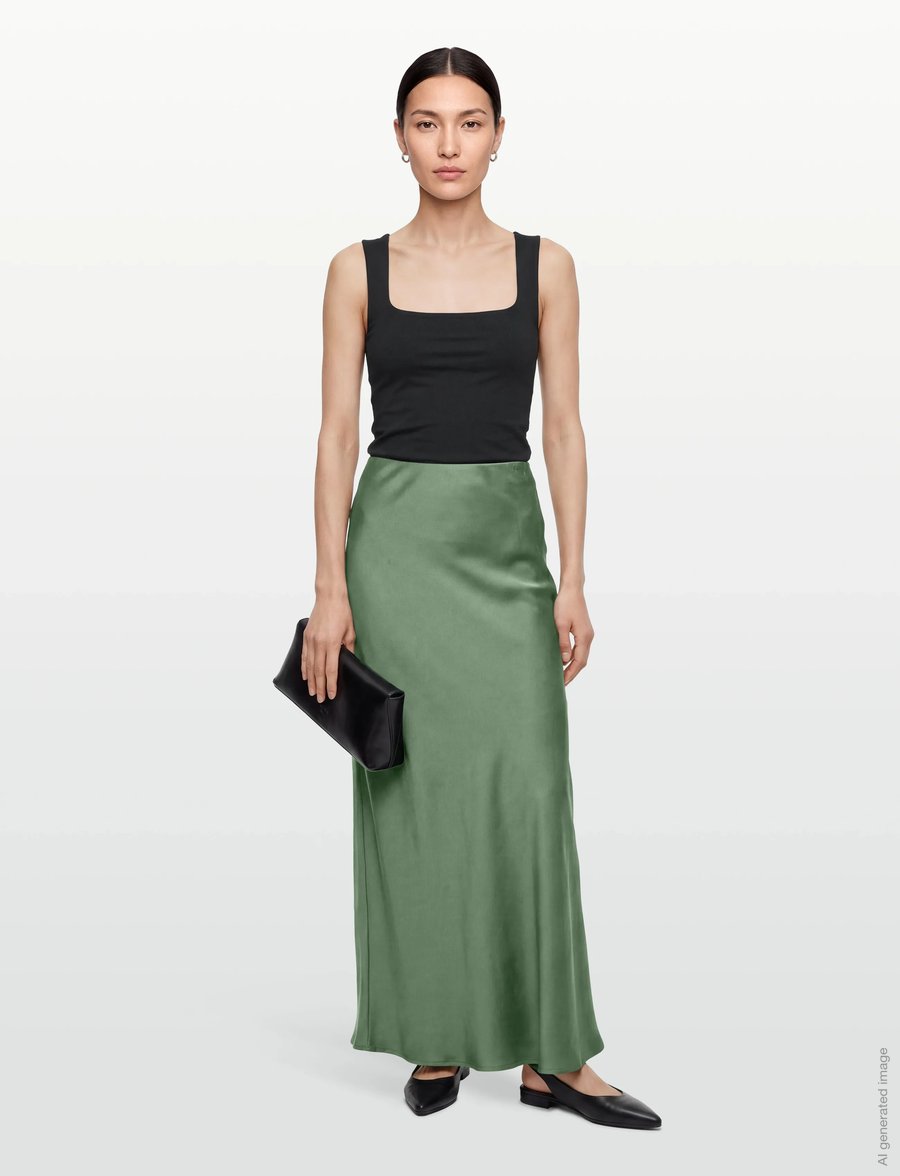 Bruuns Bazaar - KorthalsiaBBJoanelle skirt - satiinist seelikud - sweet green - 0