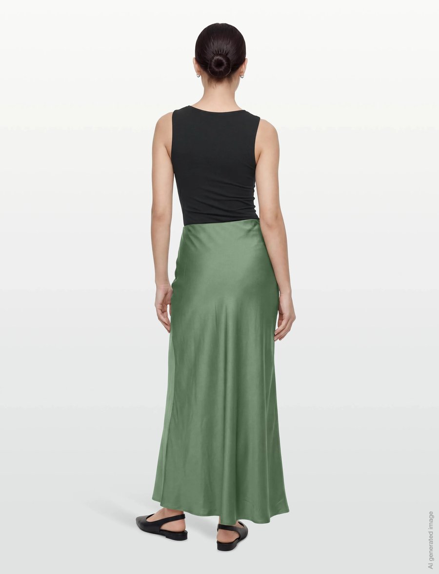 Bruuns Bazaar - KorthalsiaBBJoanelle skirt - satiinist seelikud - sweet green - 4