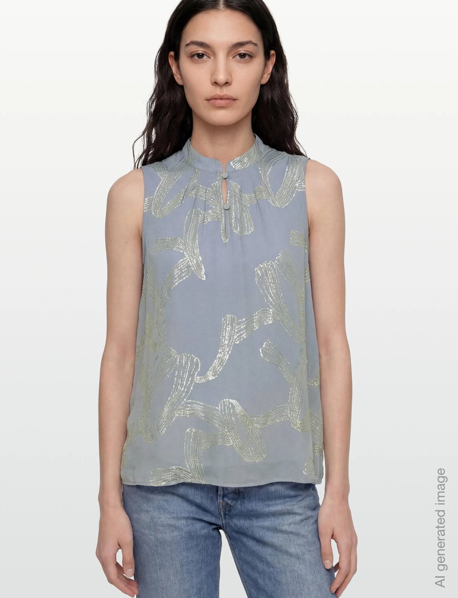 Bruuns Bazaar - AmmandraBBTracey top - Ärmlösa blusar - eventide blue - 3