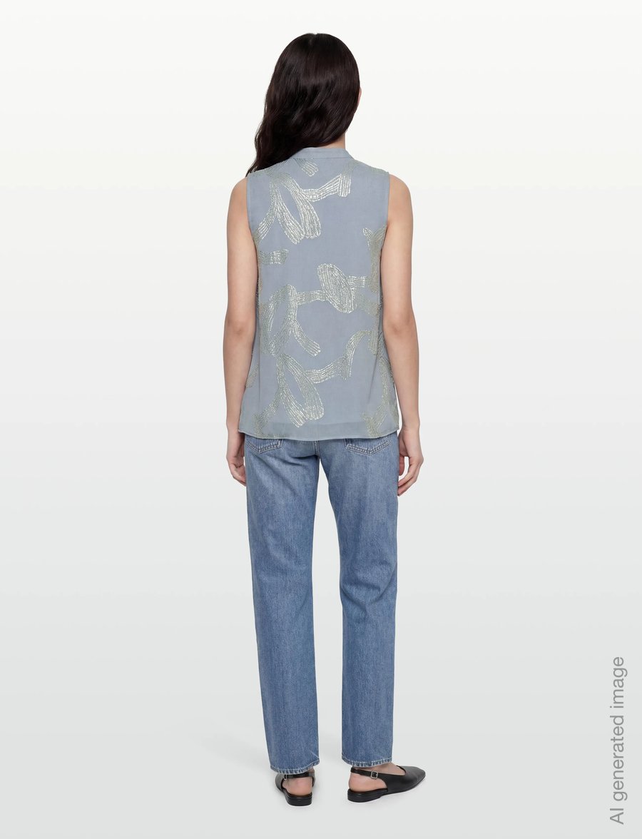 Bruuns Bazaar - AmmandraBBTracey top - Ärmlösa blusar - eventide blue - 4