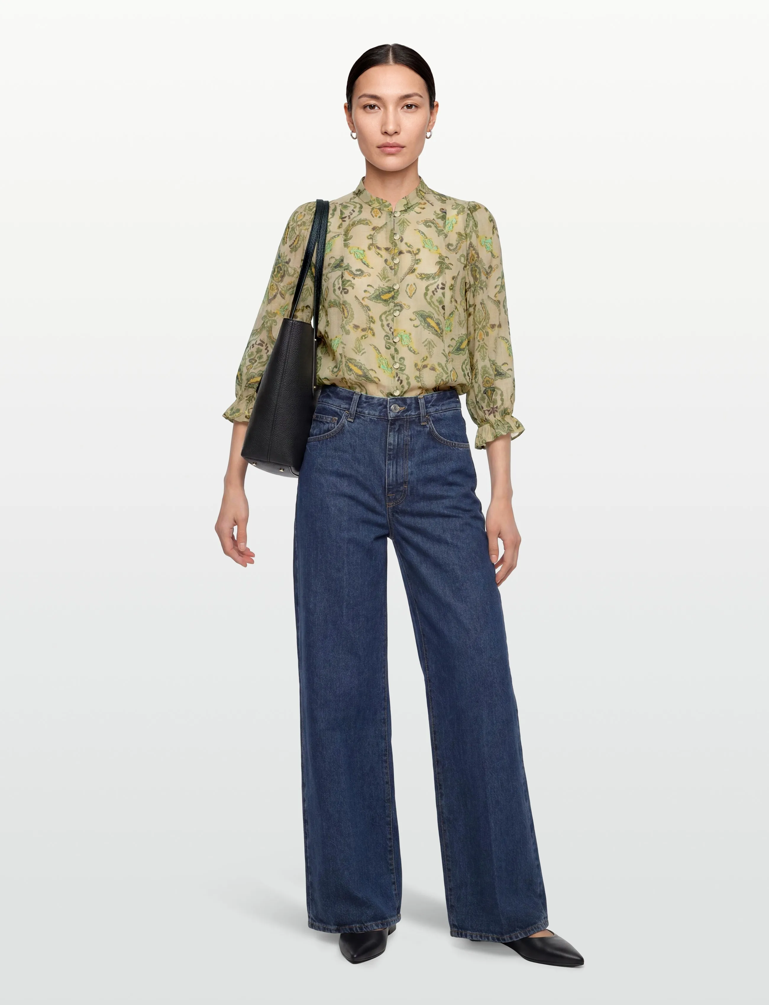 Bruuns Bazaar DuscleBBVivana shirt - Blūzes - MULTI GREEN PRINT / cream