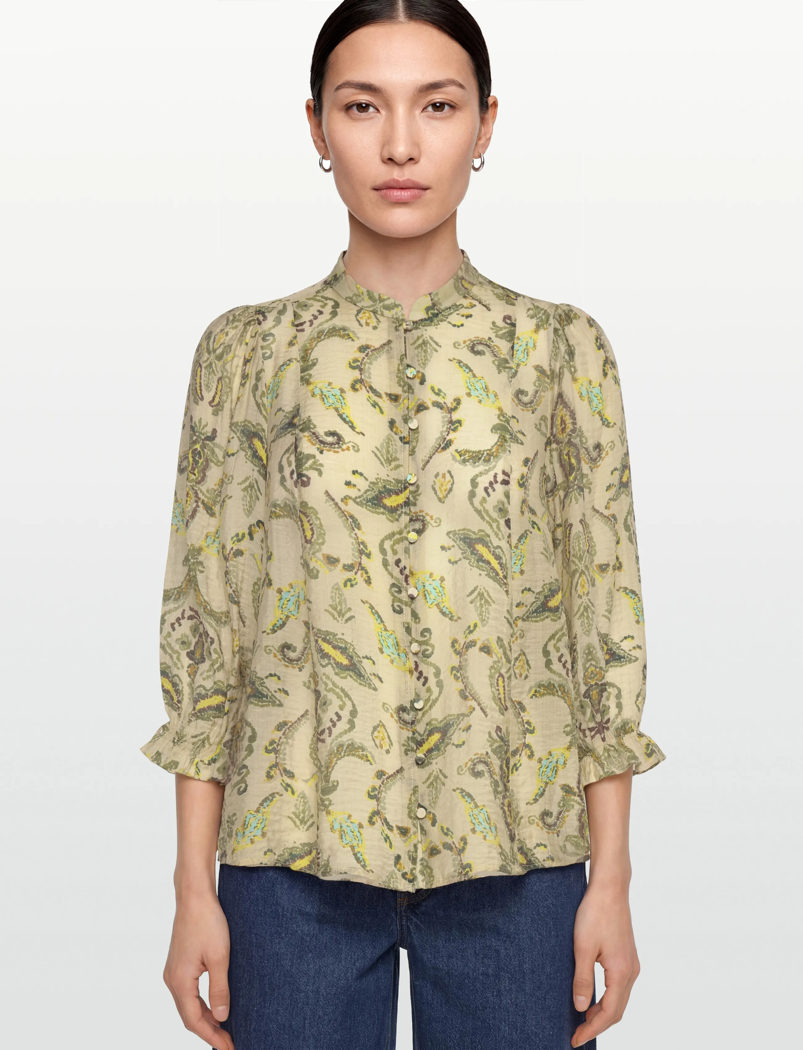 Bruuns Bazaar - DuscleBBVivana shirt - langärmlige hemden - multi green print - 3