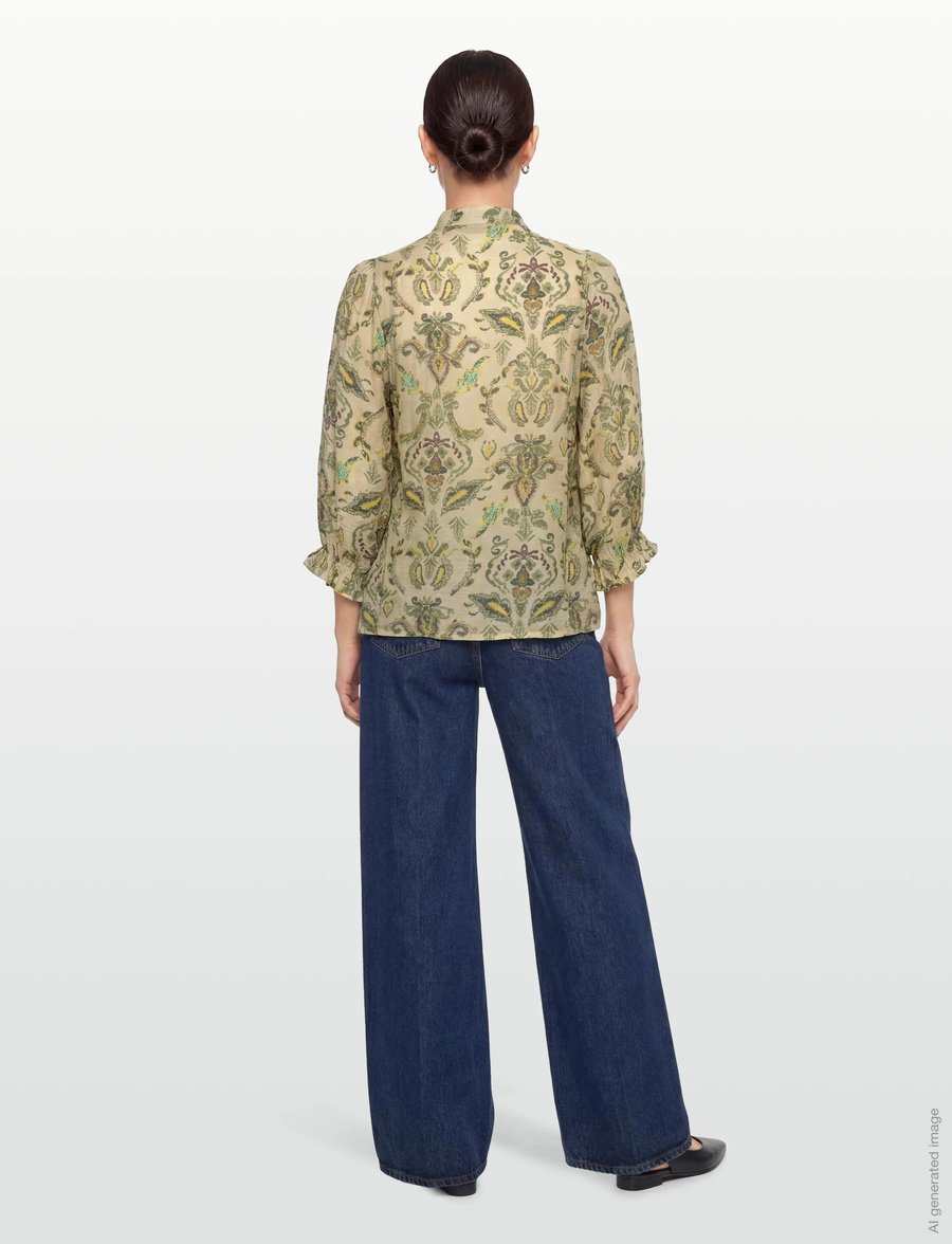 Bruuns Bazaar - DuscleBBVivana shirt - langärmlige hemden - multi green print - 4