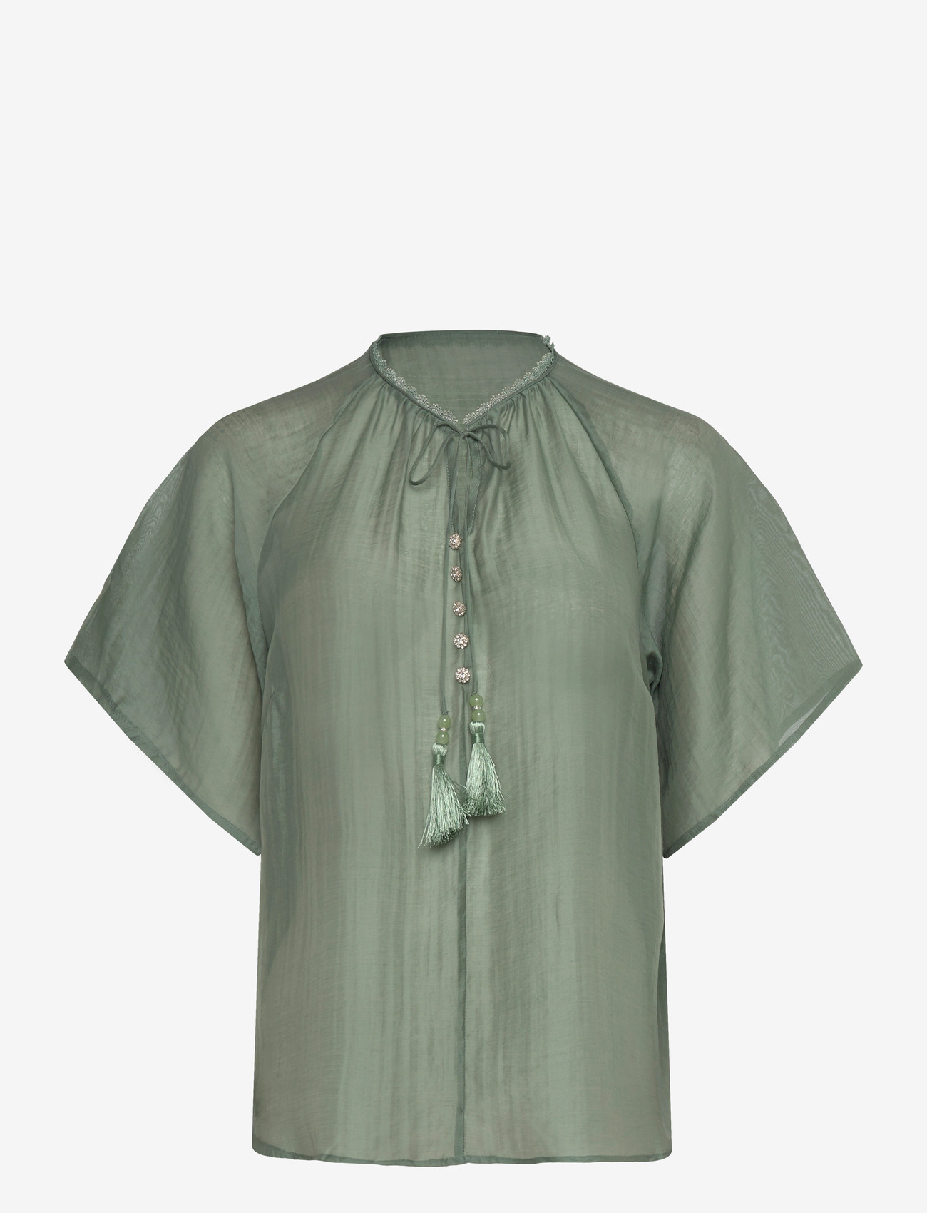 Bruuns Bazaar - TelleaBBKarlya blouse - langärmlige blusen - sweet green - 0