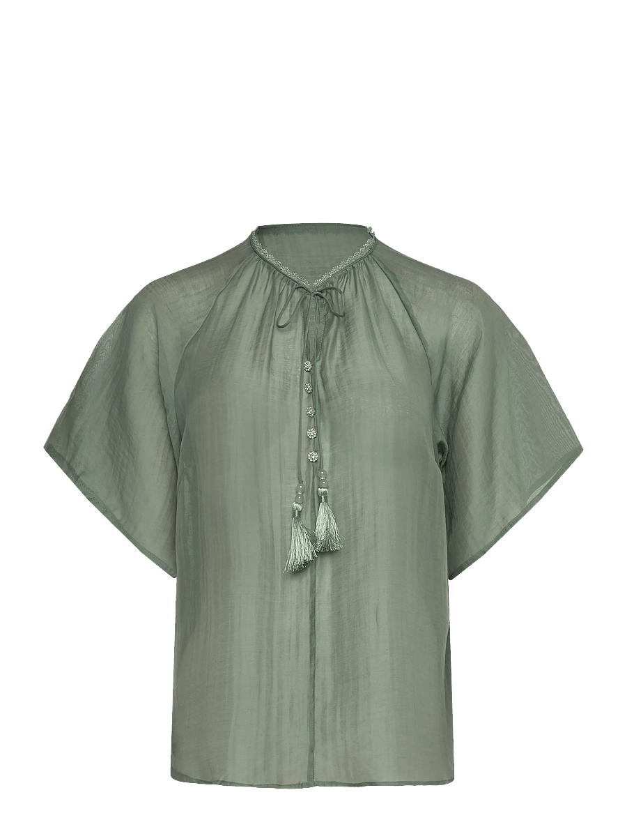 Bruuns Bazaar - TelleaBBKarlya blouse - langärmelige blusen - sweet green - 1