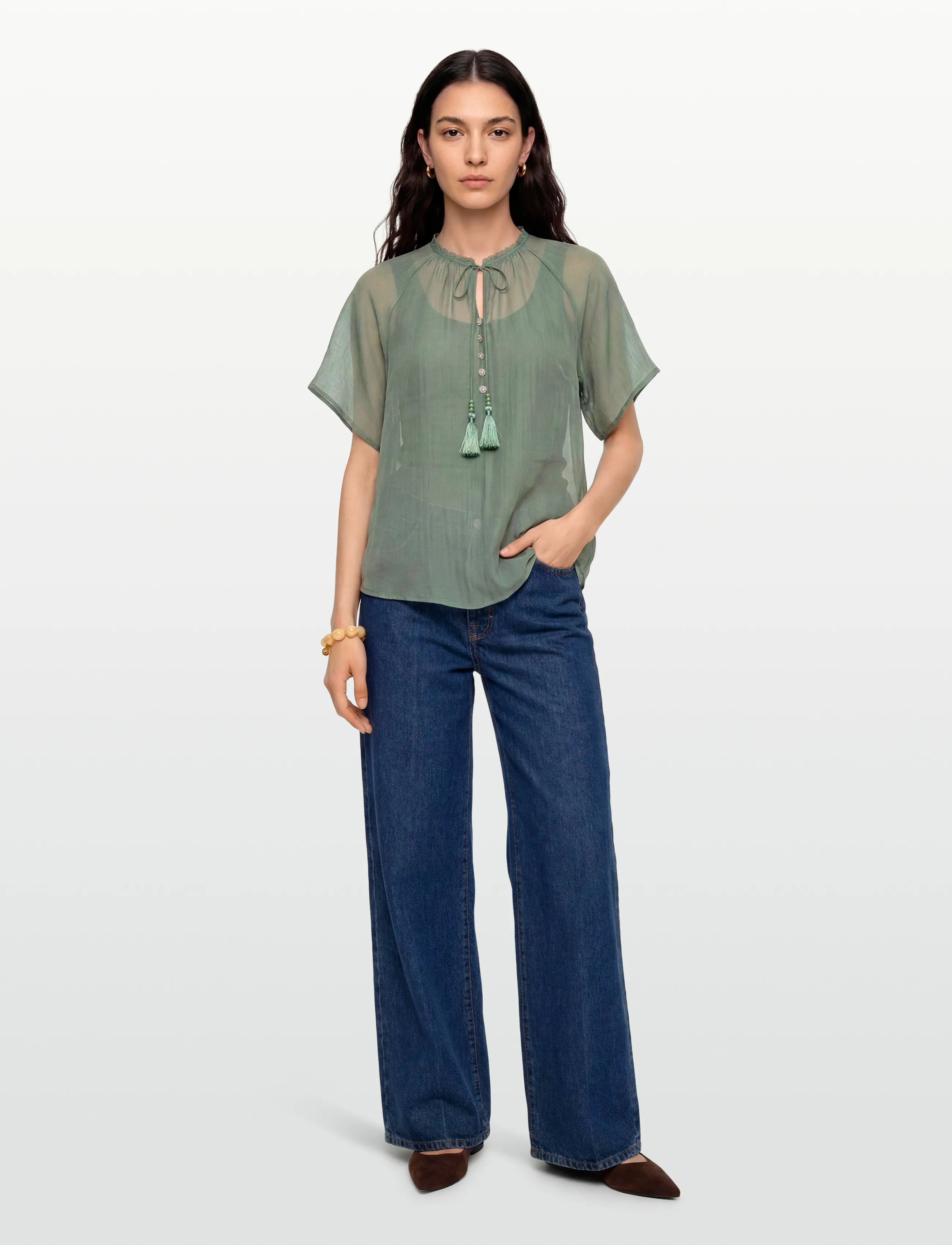 Bruuns Bazaar TelleaBBKarlya blouse - Pikkade varrukatega pluusid - SWEET GREEN / green