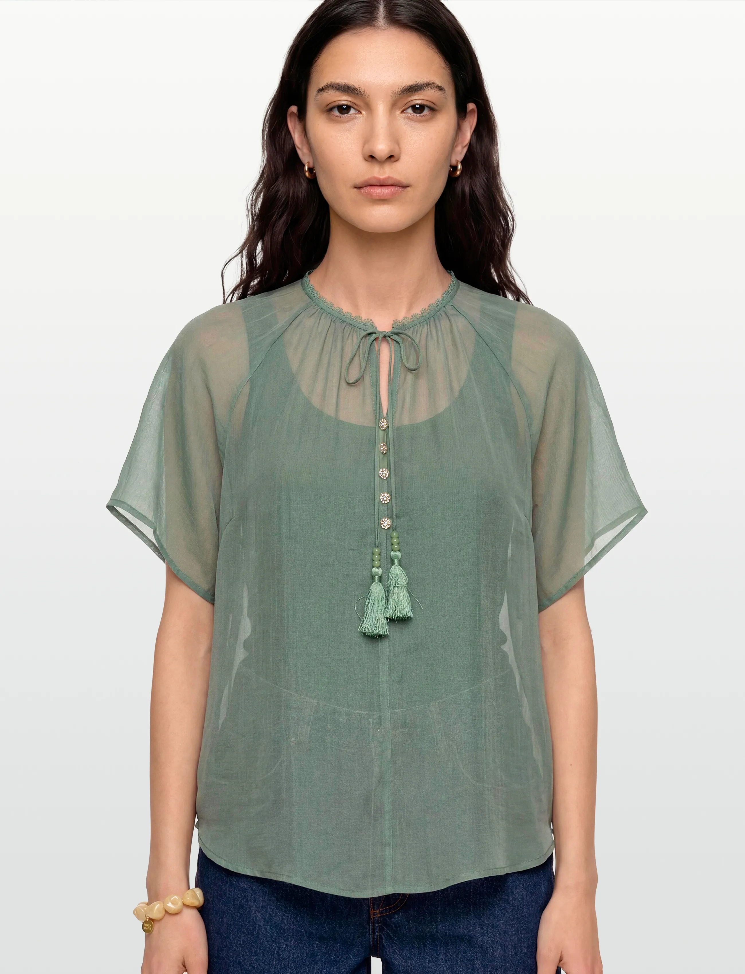 Bruuns Bazaar - TelleaBBKarlya blouse - langärmelige blusen - sweet green - 3
