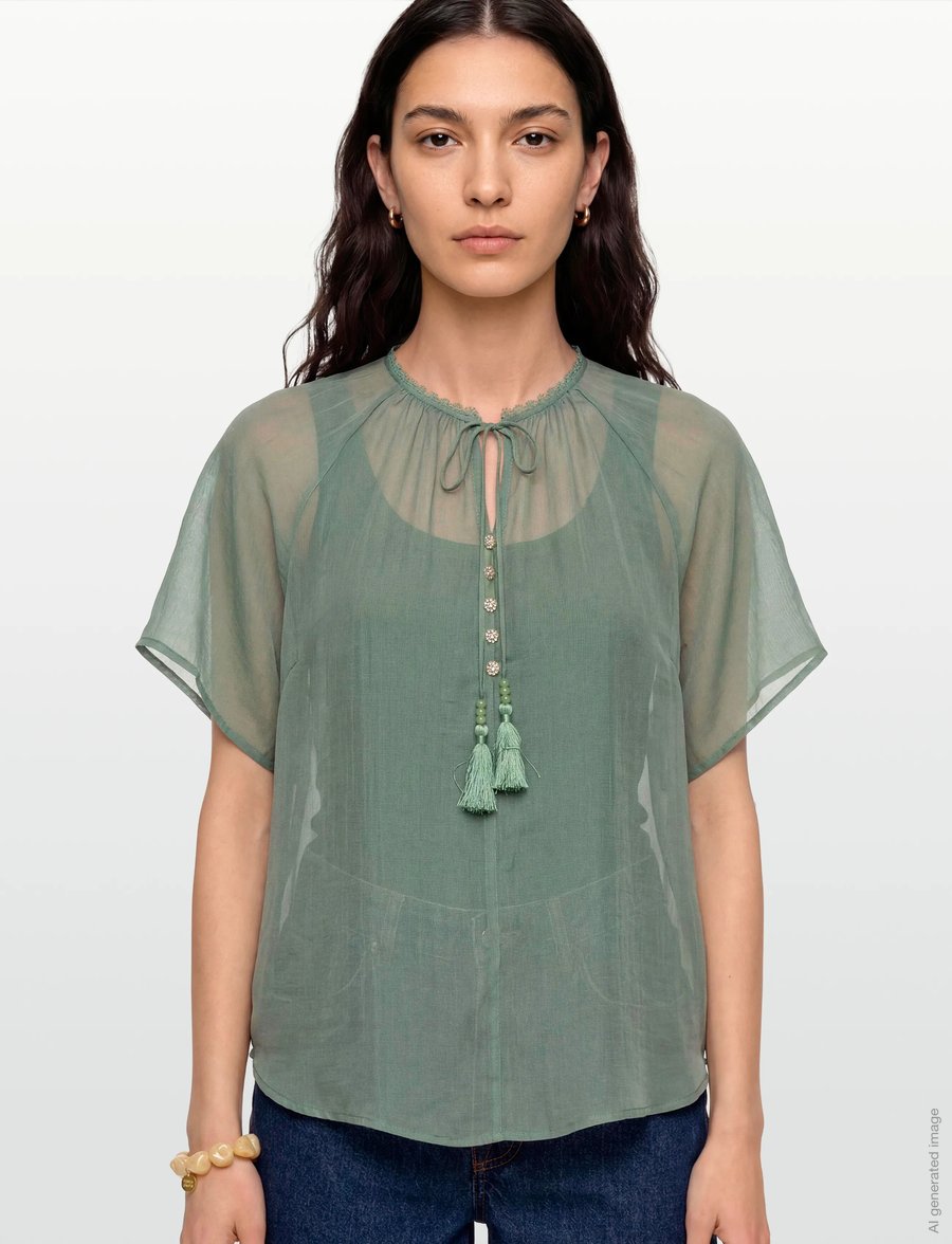 Bruuns Bazaar - TelleaBBKarlya blouse - langärmelige blusen - sweet green - 3