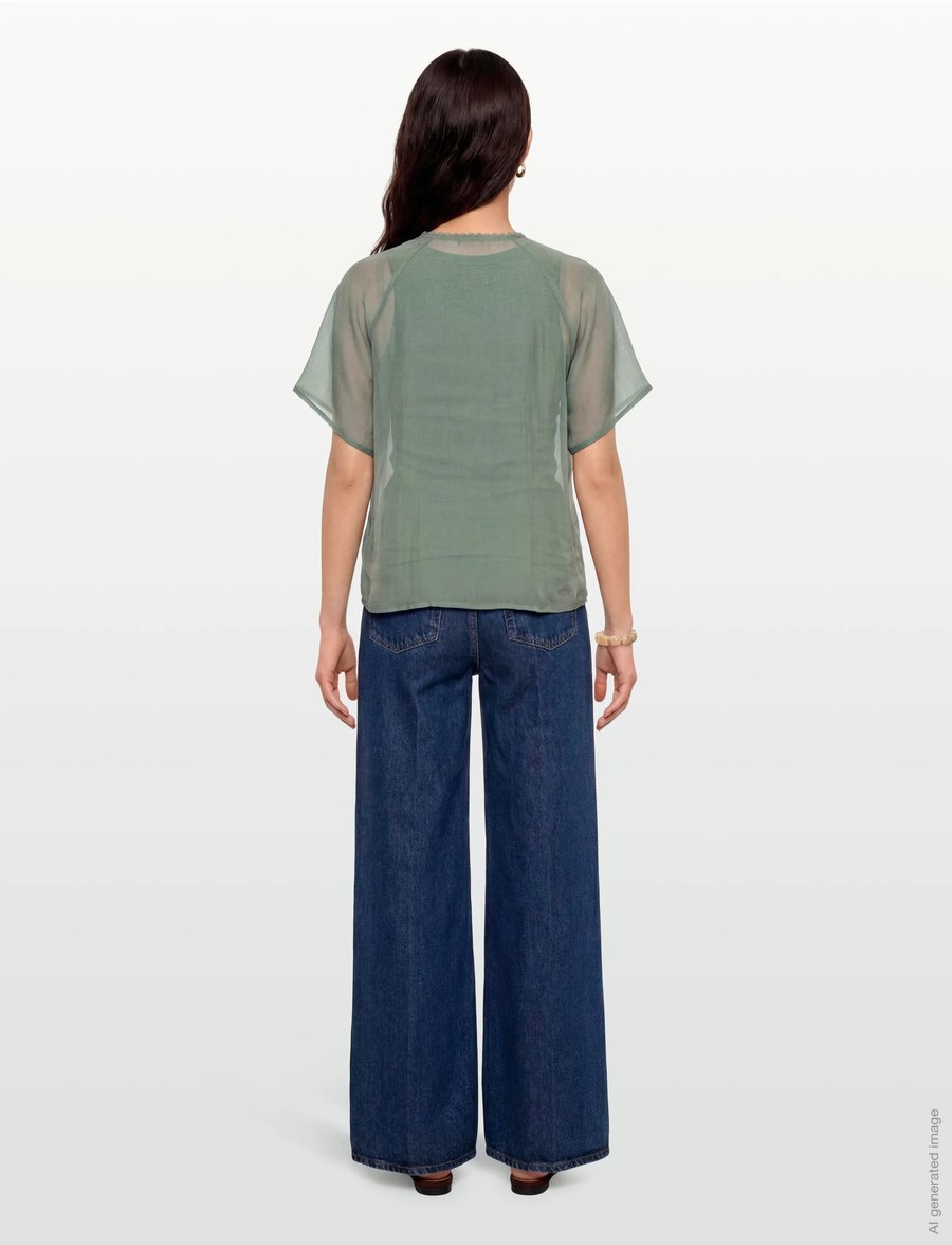 Bruuns Bazaar - TelleaBBKarlya blouse - langärmelige blusen - sweet green - 4