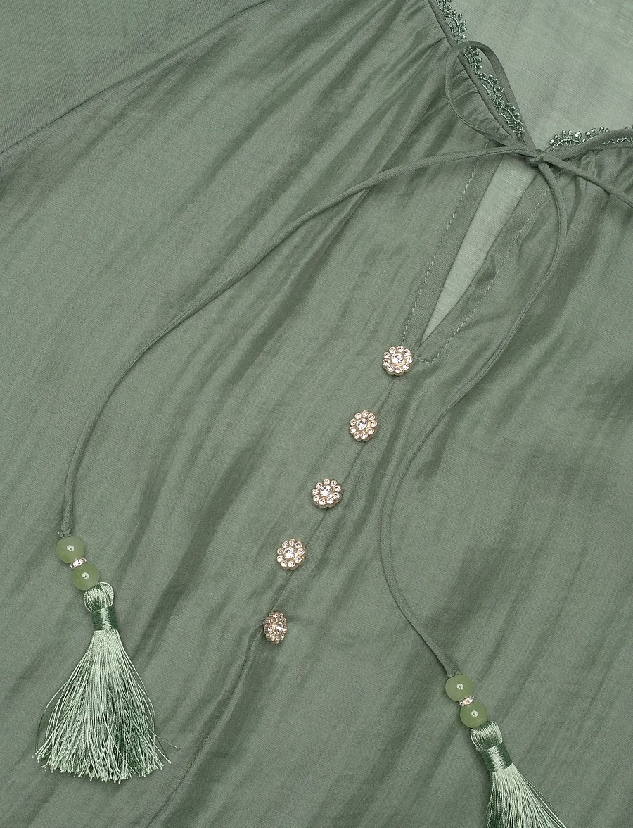 Bruuns Bazaar - TelleaBBKarlya blouse - langärmelige blusen - sweet green - 5