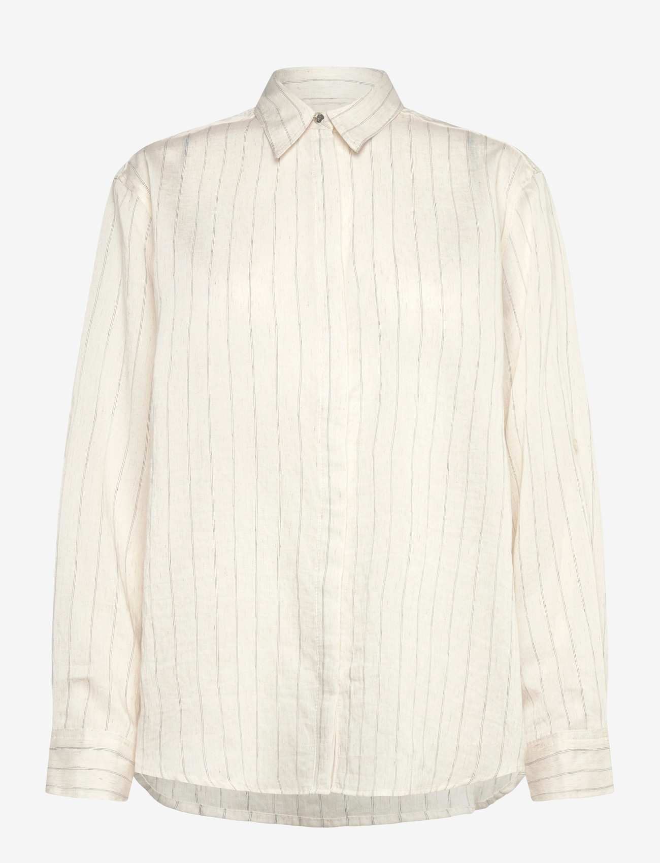 Bruuns Bazaar - CoccoBBAgatah shirt - krekli ar garām piedurknēm - snow white with black stripe - 0