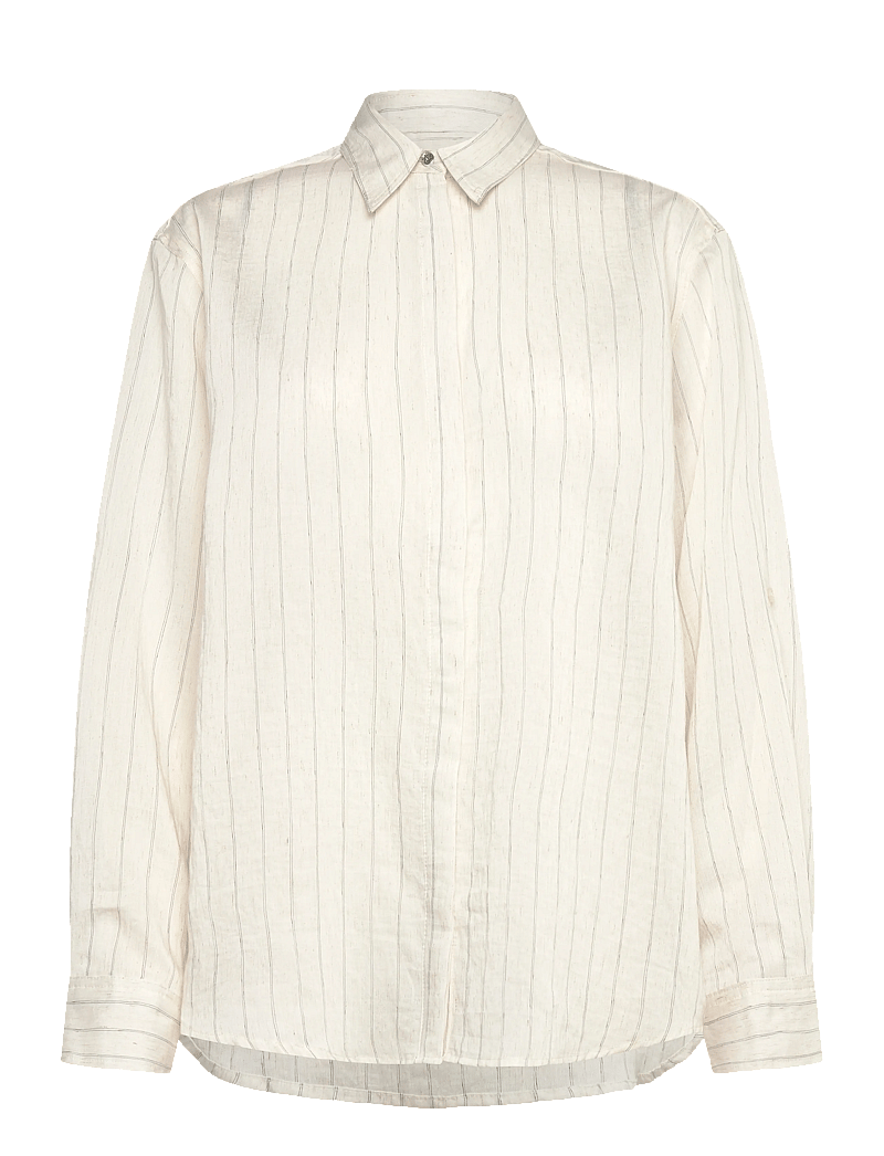Bruuns Bazaar - CoccoBBAgatah shirt - krekli ar garām piedurknēm - snow white with black stripe - 0