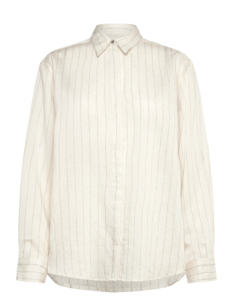 Bruuns Bazaar - CoccoBBAgatah shirt - chemises à manches longues - snow white with black stripe - 0