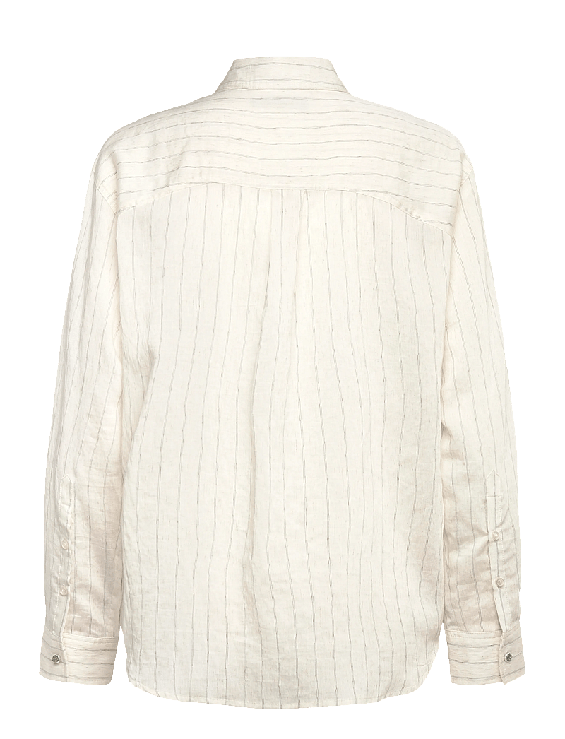 Bruuns Bazaar - CoccoBBAgatah shirt - krekli ar garām piedurknēm - snow white with black stripe - 1