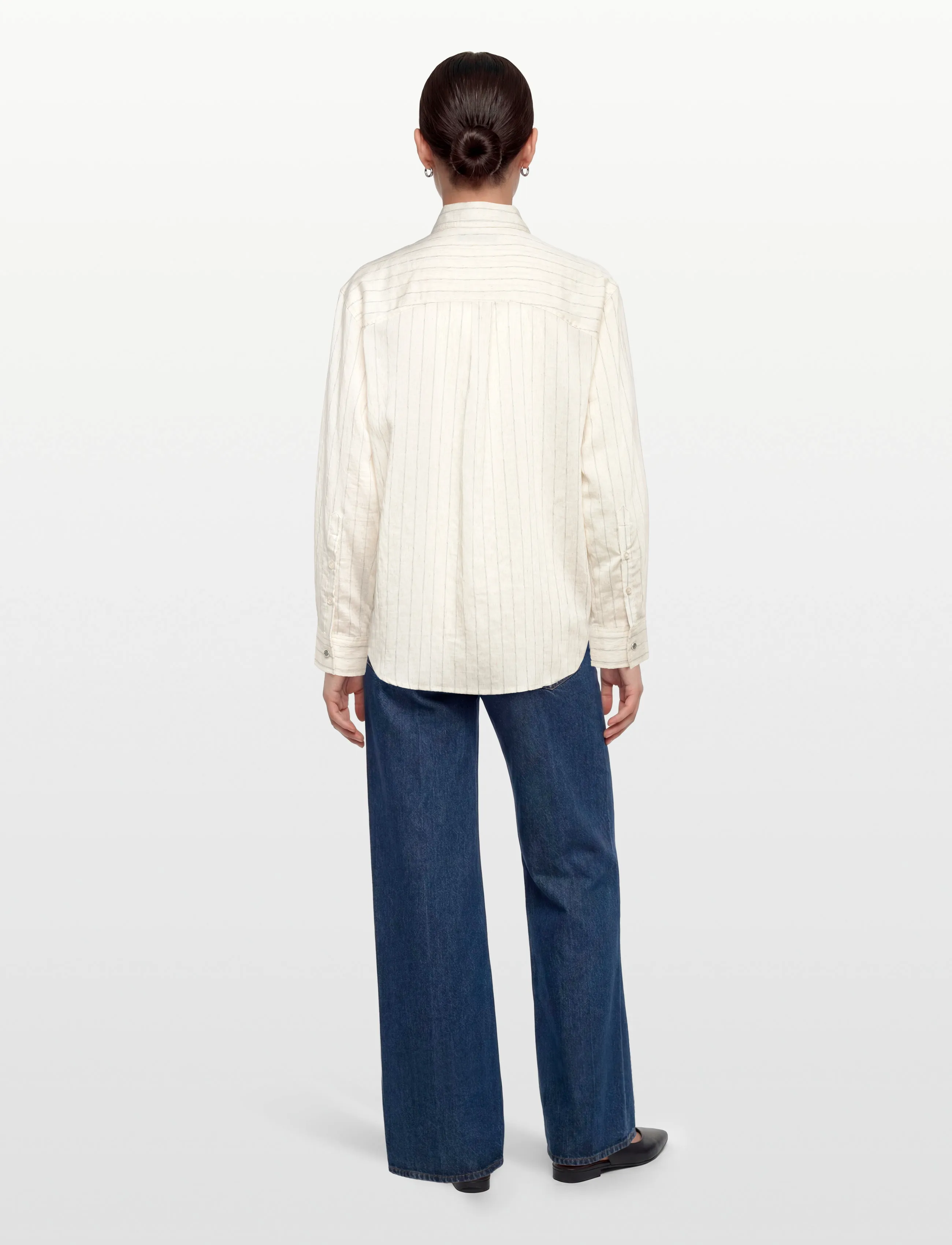 Bruuns Bazaar - CoccoBBAgatah shirt - long-sleeved shirts - snow white with black stripe - 5