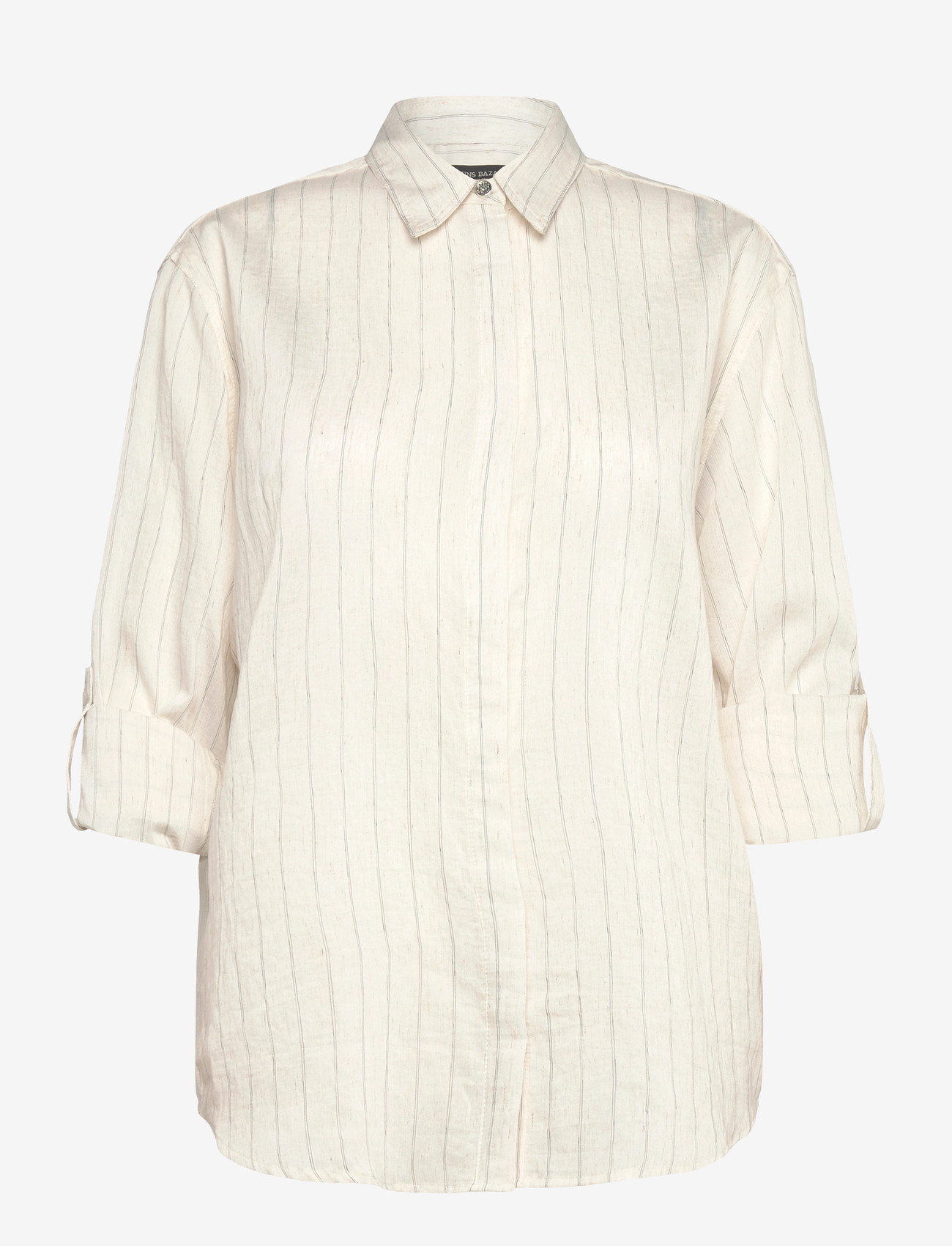 Bruuns Bazaar - CoccoBBAgatah shirt - krekli ar garām piedurknēm - snow white with black stripe - 2