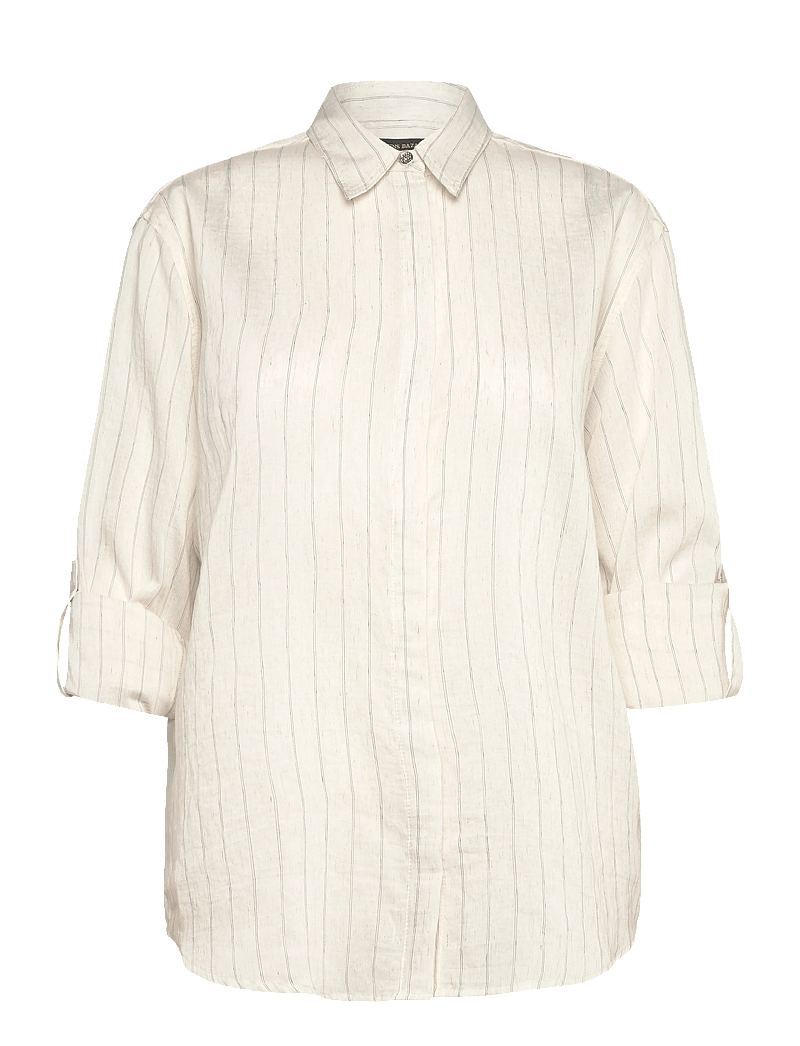 Bruuns Bazaar - CoccoBBAgatah shirt - krekli ar garām piedurknēm - snow white with black stripe - 2