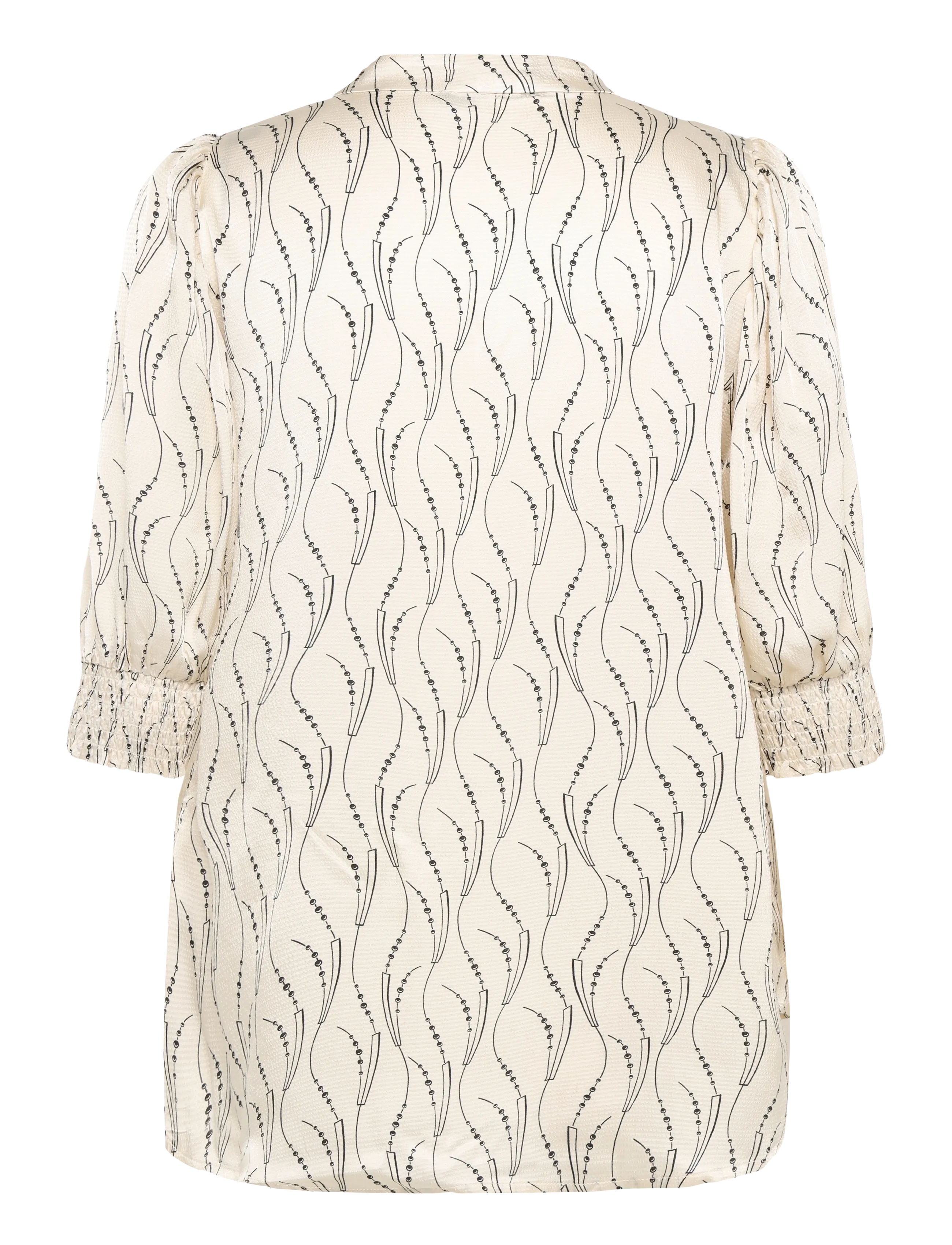 Bruuns Bazaar - AcaraBBLicys shirt - wavy print white cream - 1