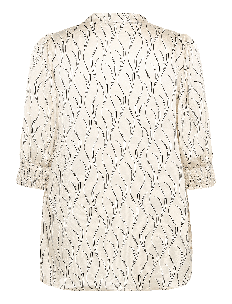 Bruuns Bazaar - AcaraBBLicys shirt - wavy print white cream - 1