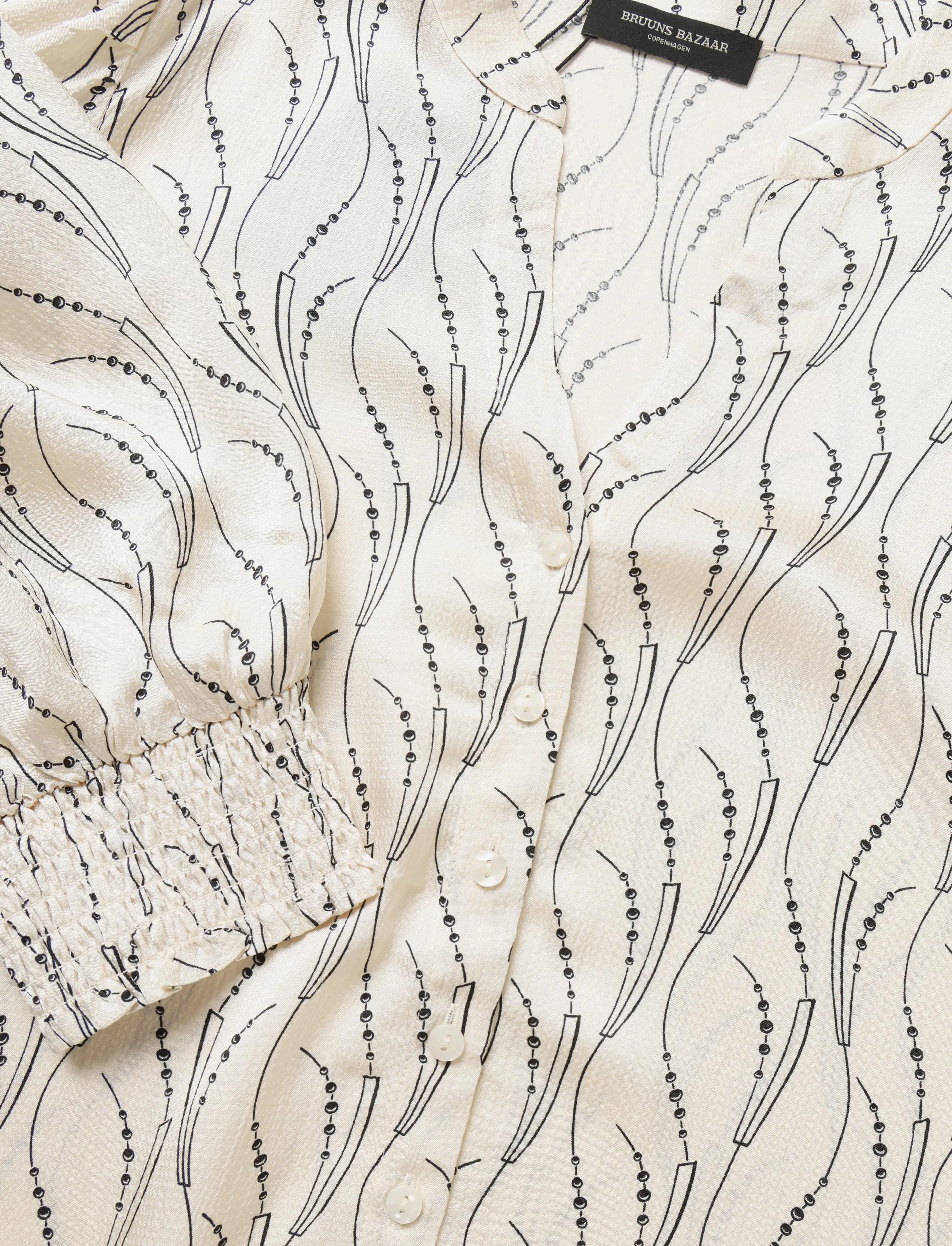 Bruuns Bazaar - AcaraBBLicys shirt - wavy print white cream - 2