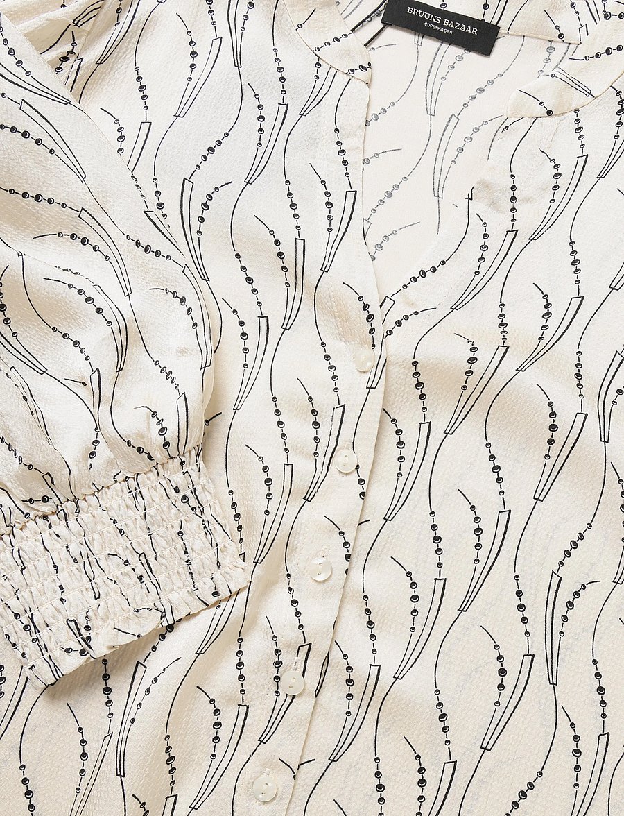 Bruuns Bazaar - AcaraBBLicys shirt - wavy print white cream - 2