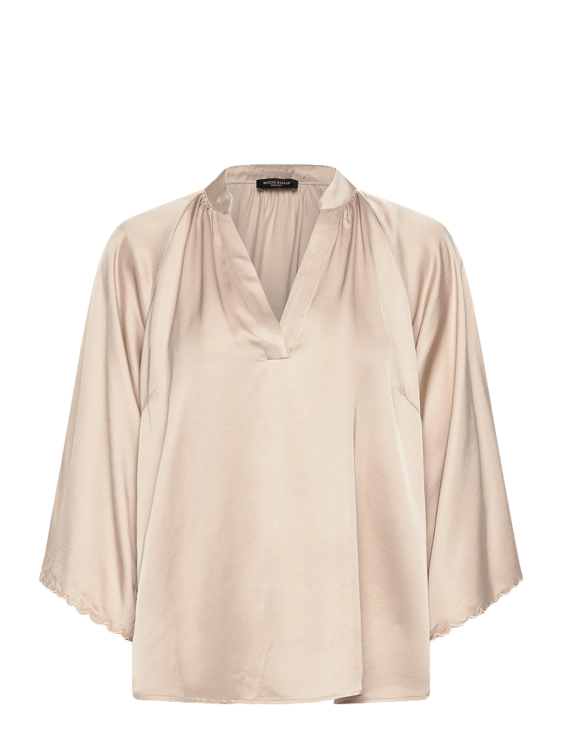 Bruuns Bazaar - WeckiaBBWinny blouse - langærmede bluser - beige - 0