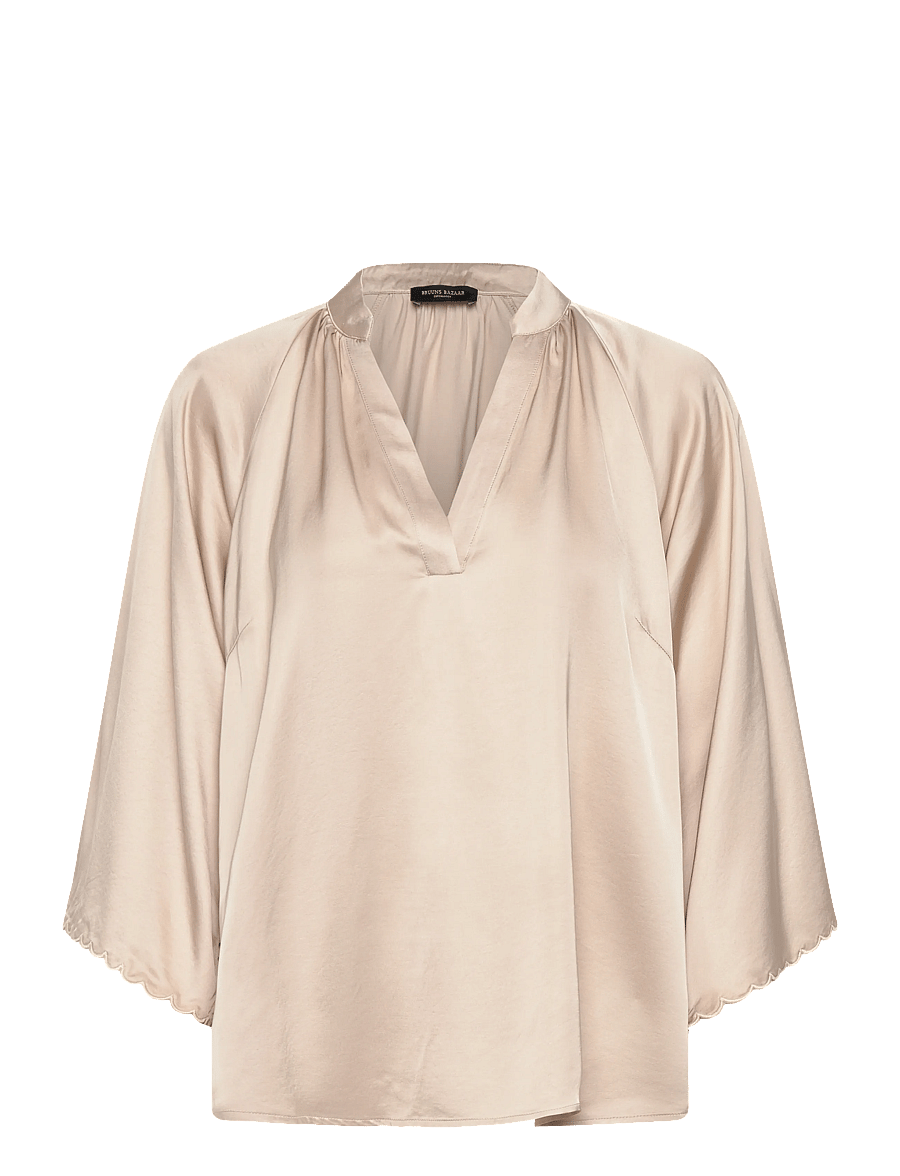 Bruuns Bazaar - WeckiaBBWinny blouse - langärmelige blusen - beige - 0