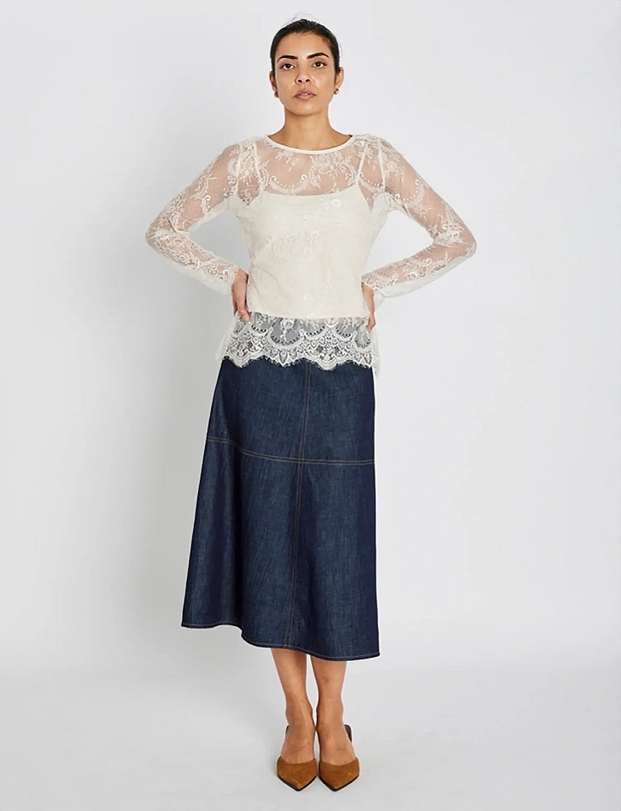 Bruuns Bazaar - ChambraBBImma skirt - jeansröcke - denim blue - 0