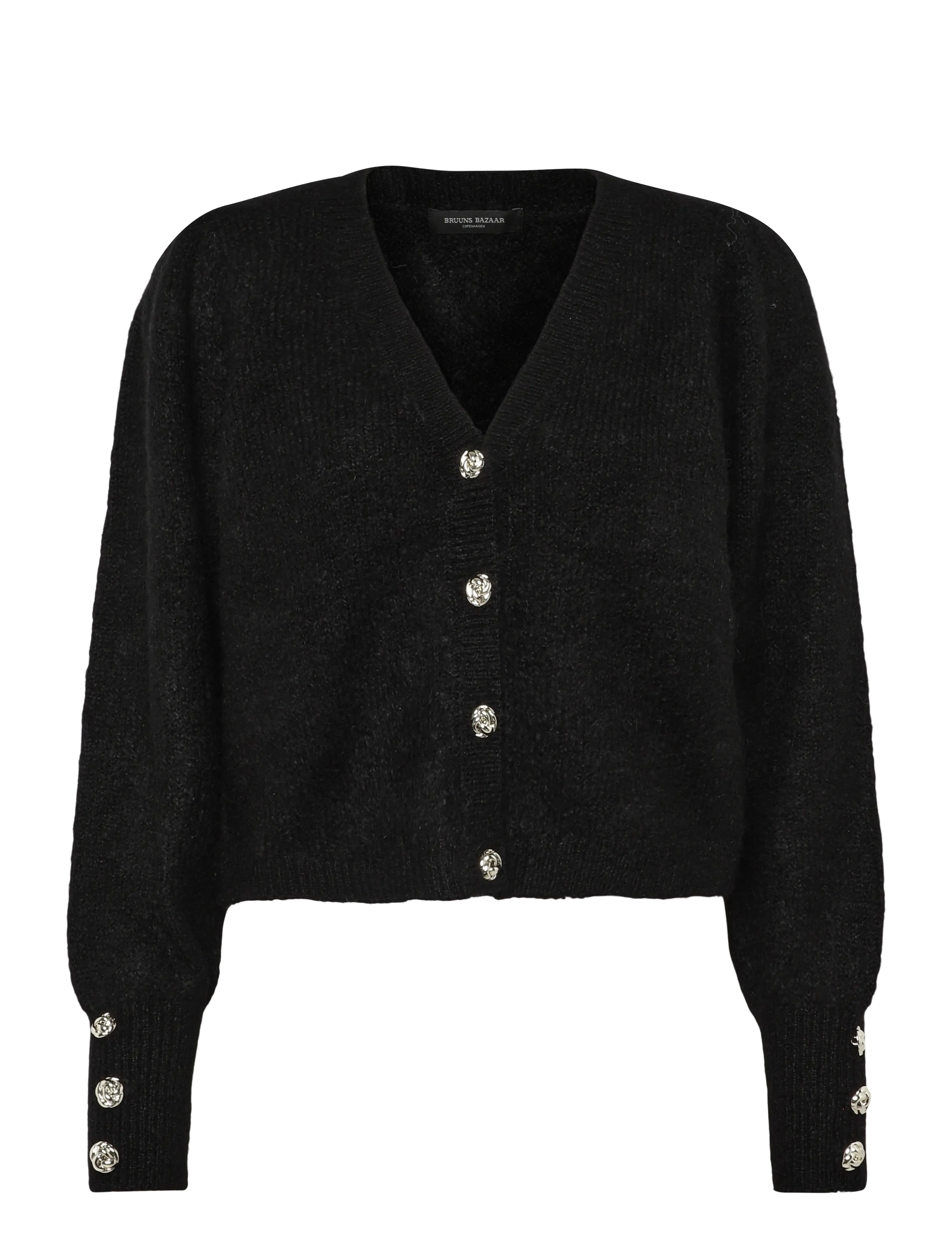 Bruuns Bazaar SyringabrushedBBKrista knit cardiga - Knitwear - BLACK / black