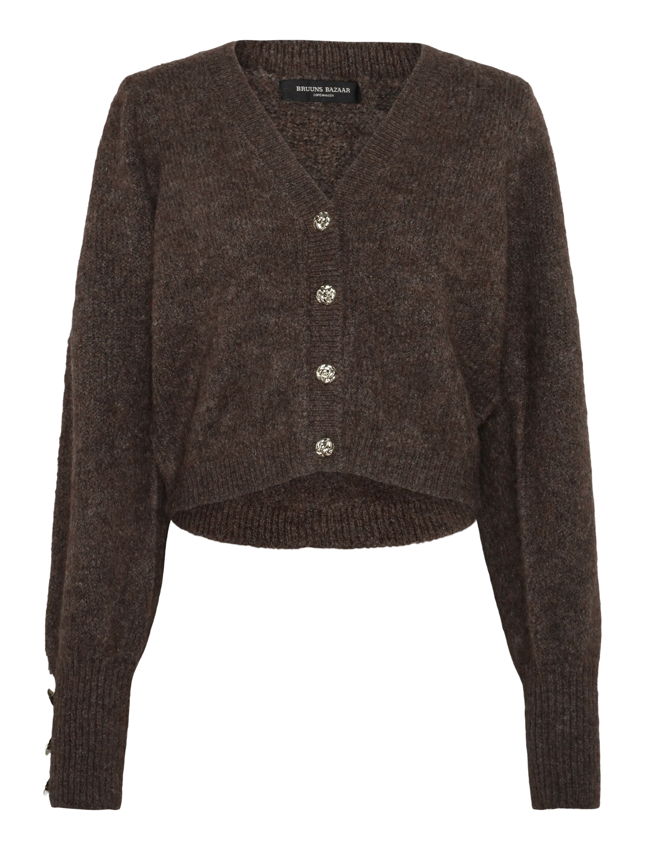 Bruuns Bazaar SyringabrushedBBKrista knit cardiga - Kardiganid - DARK BROWN / brown