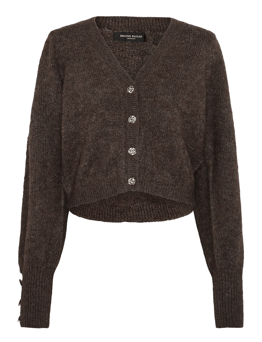 Bruuns Bazaar - SyringabrushedBBKrista knit cardiga - kardiganid - dark brown - 0