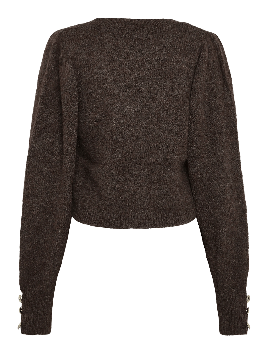 Bruuns Bazaar - SyringabrushedBBKrista knit cardiga - kardiganid - dark brown - 1